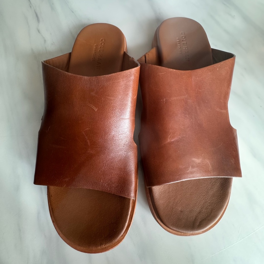 Cole Haan Brown Leather Sandals Minimalist Design (107)